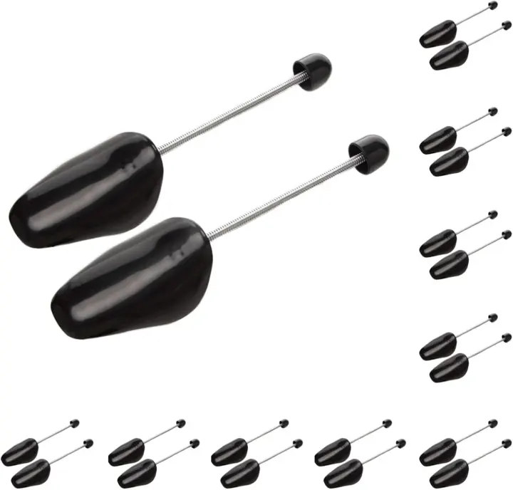 10 Pairs Men's Adjustable Plastic Shoe Trees — Black