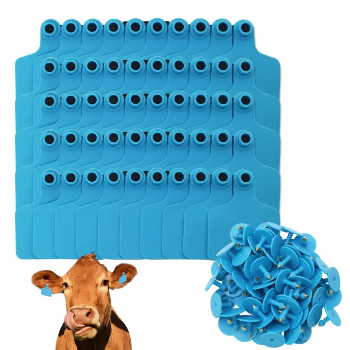 100-Pack Large TPU Livestock Ear Tags with Pins — Durable Animal ID