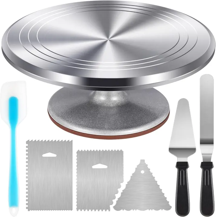 12" Aluminum Cake Turntable Decorating Kit