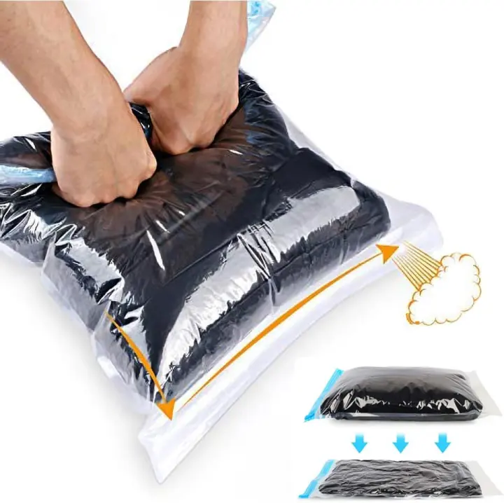 12-Pack Travel Compression Bags — Roll-Up Space Saver Bags