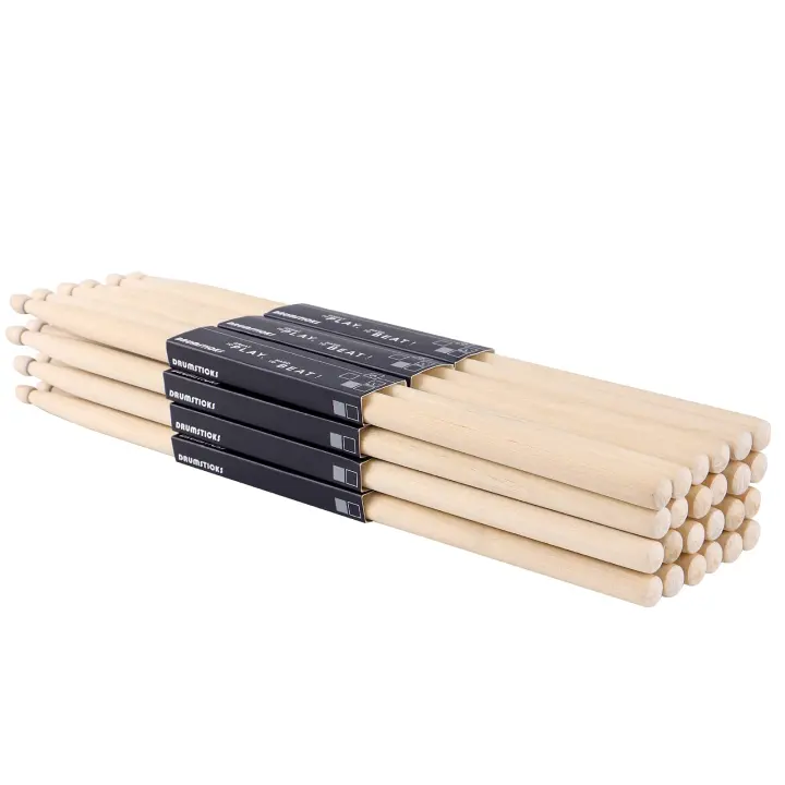 12-Pair Maple 5A Drumsticks — 16in Practice & Classroom Pack