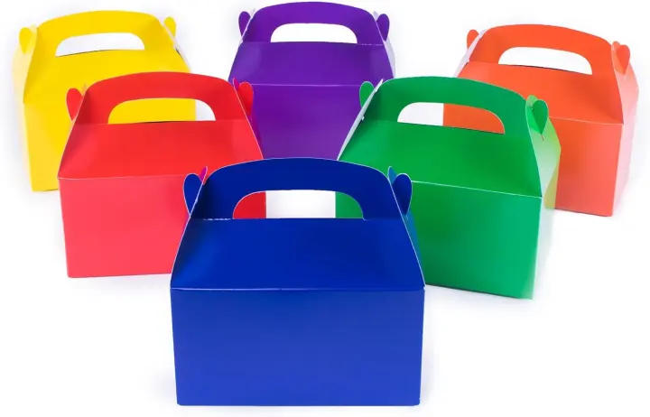 12-Piece Assorted Bright Treat Boxes — Party Favor Gable Boxes