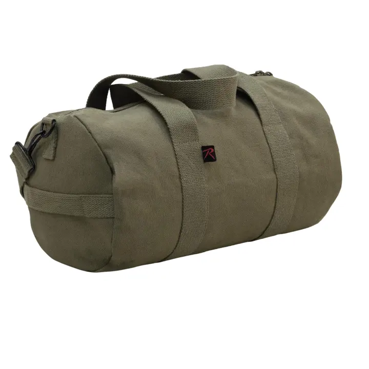 19" Heavy Canvas Shoulder Duffle — Olive Drab Travel & Gym Bag