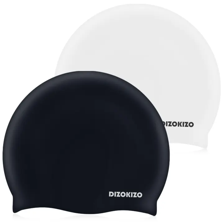 2-Pack High-Elastic Silicone Swim Caps for Women & Men