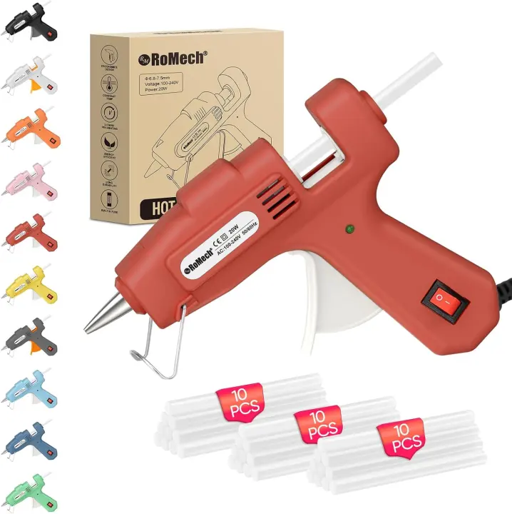 20W Mini Hot Glue Gun Kit with 30 Sticks — Fast-Heat Craft Tool