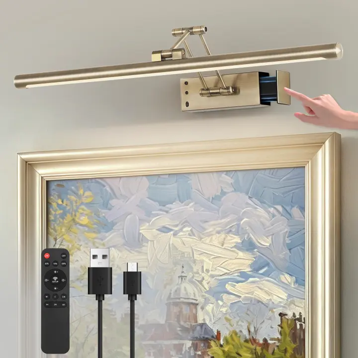 23.6" Rechargeable Wireless Picture Light — Dimmable Gallery Lamp