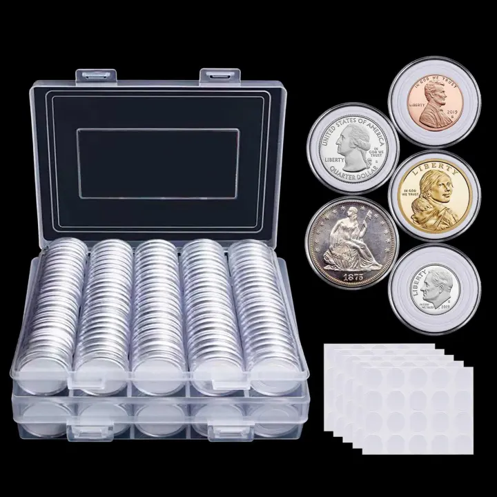 240-Piece 30mm Coin Capsule Kit with Foam Rings & Organizer — 5 Sizes