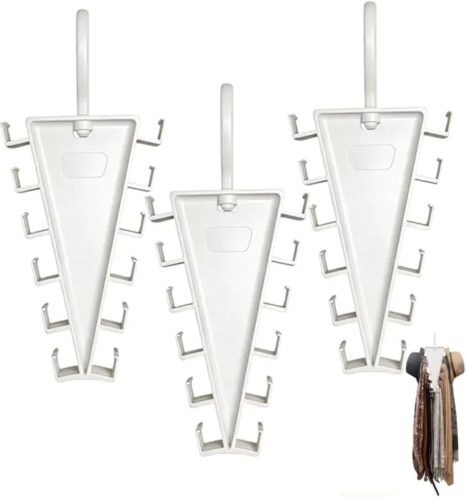 3-Pack V-Shaped Double-Sided Closet Hangers — 12-Hook Rotating Organizers
