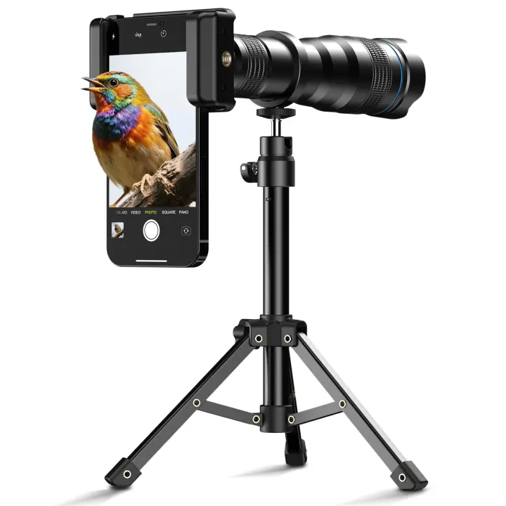 36X Telephoto Phone Lens Kit with Metal Tripod — iPhone & Android