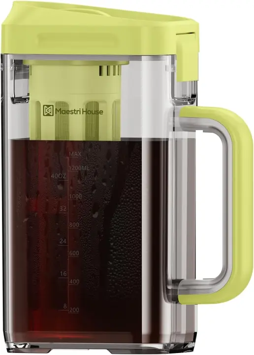 40oz Tritan Cold Brew Pitcher with 350-Mesh Filter — Leakproof Brewer