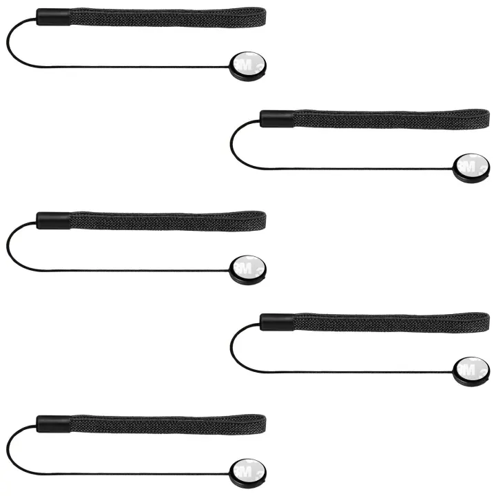 5-Pack Lens Cap Tethers — Elastic Keeper for DSLR & Mirrorless Lenses