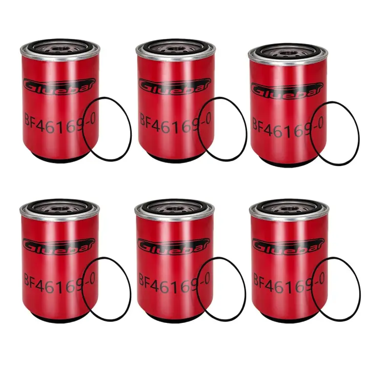 6-Pack BF46169-O Fuel/Water Separator Filters for International Trucks