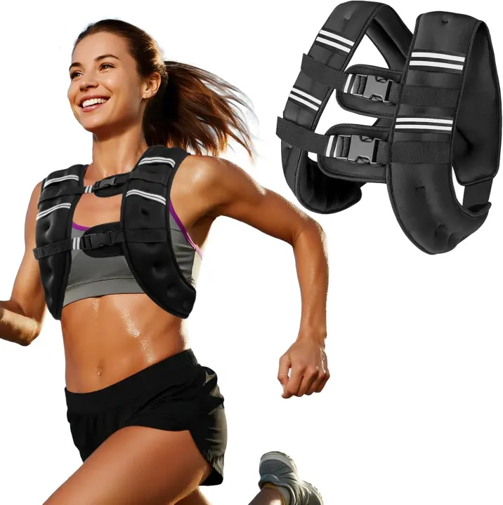 Adjustable Weighted Vest for Men & Women (6–30 lb) with Reflective Stripes
