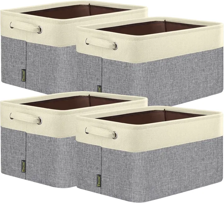 BALEINE 4-Pack Linen Fabric Closet Storage Bins — Shelf & Closet Organizers
