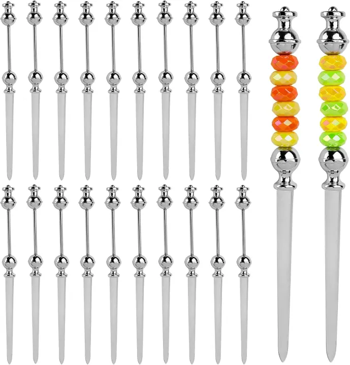 Beadable Metal Letter Openers — 20 Silver Blanks