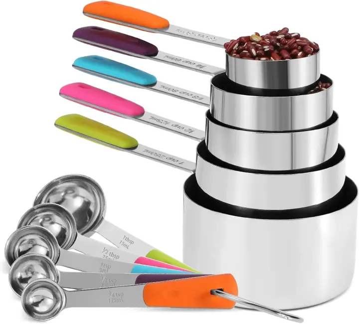 Bopei 10-Piece Stainless Steel Measuring Cups & Spoons Set