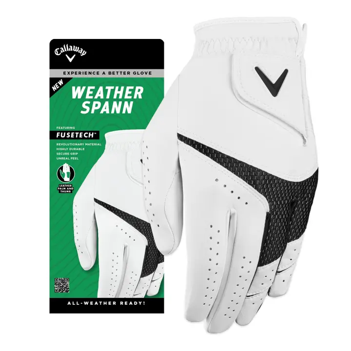 Callaway Weather Spann Golf Glove — Left Hand, White, X-Large (Men)