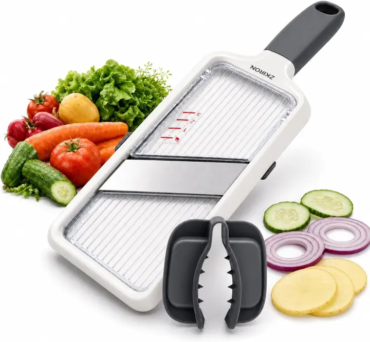 Compact Adjustable Handheld Mandoline Slicer — Ready to Use