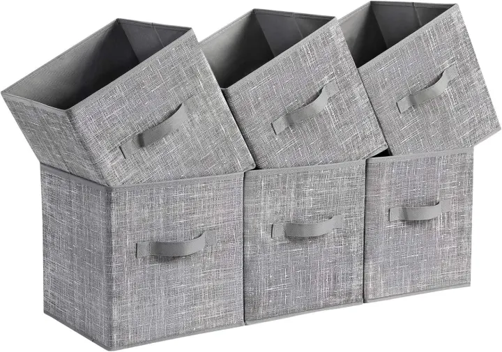 Foldable Fabric Storage Cubes — Set of 6, 11-Inch Closet Organizers