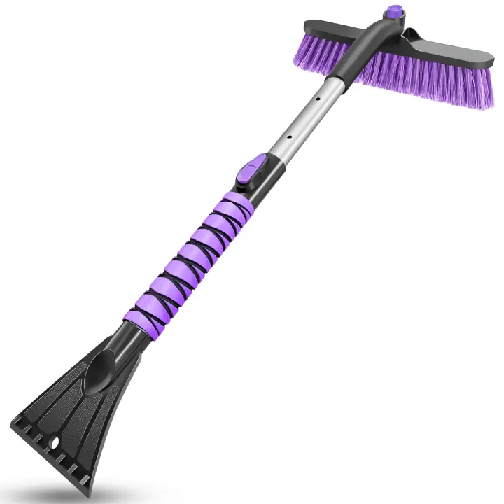 HEEYA Extendable Ice Scraper with 12.6-Inch Wide Snow Brush
