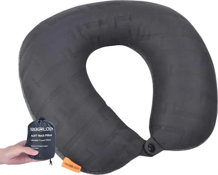 Inflatable Travel Neck Pillow – Compact, Washable, Adjustable Support