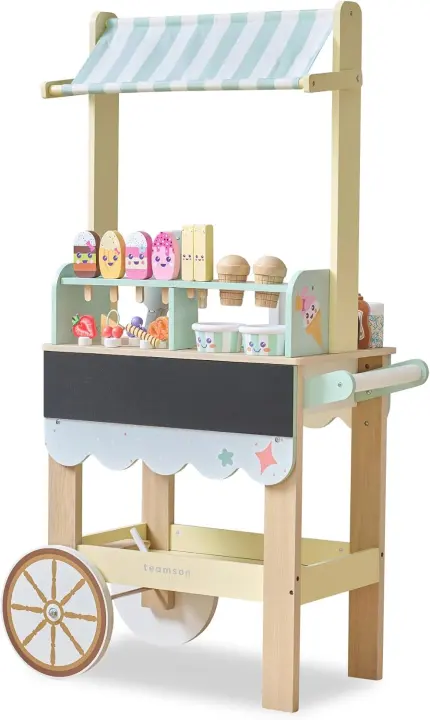 Jolly Pals Wooden Ice Cream Stand — Pretend Play Cart