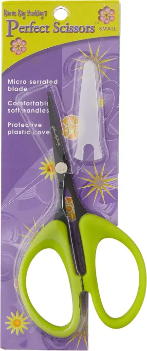 Karen Kay Buckley 4-Inch Micro-Serrated Precision Scissors - Green