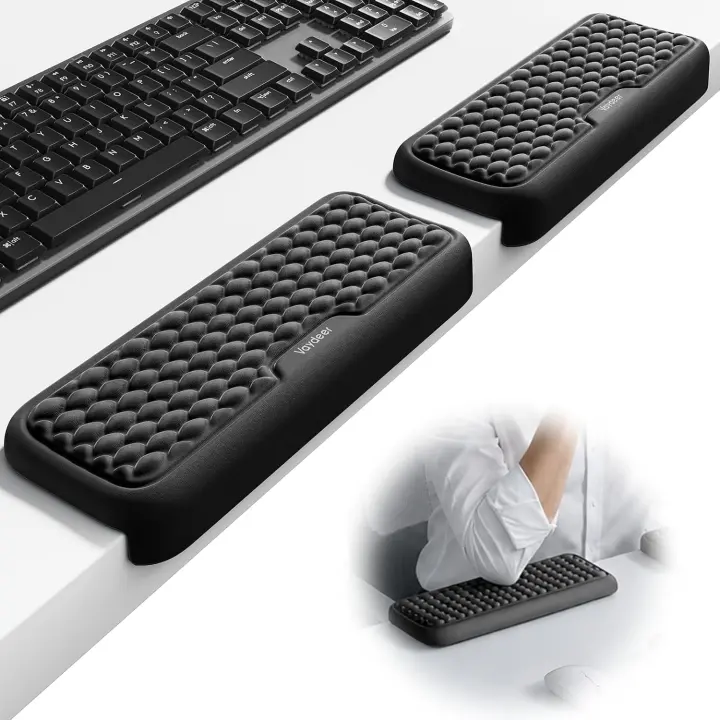 L-Shaped Desk Elbow Rest Pads — 2-Pack Memory Foam