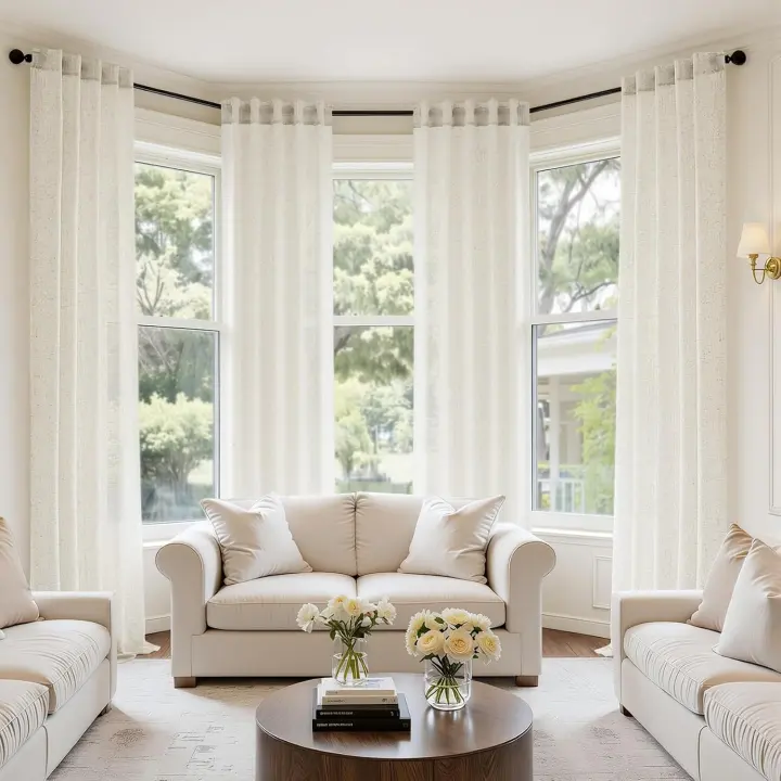 Linen-Blend Back-Tab & Rod-Pocket Curtains — 4 Panels, 42 x 84 in