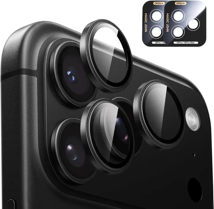 MAGIC JOHN 2-Pack Lens Protectors for iPhone 18 Pro & 18 Pro Max — Black