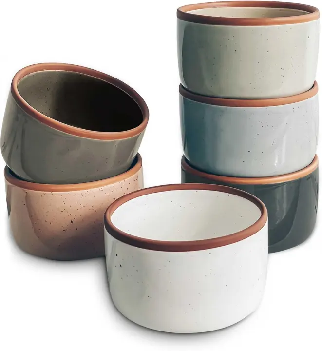 Mora 6 oz Ceramic Ramekins — Set of 6 Oven-Ready Baking Dishes