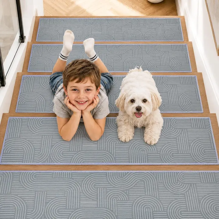 Non-Slip Stair Treads for Wooden Steps — 15 Pack (30" x 8")