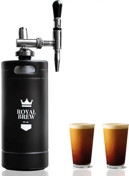 Royal Brew 128 oz Nitro Cold Brew Keg — Stainless Steel Dispenser