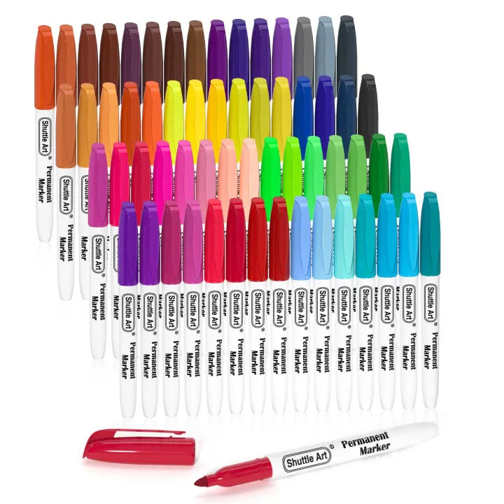 Shuttle Art 60-Color Fine-Point Permanent Marker Set