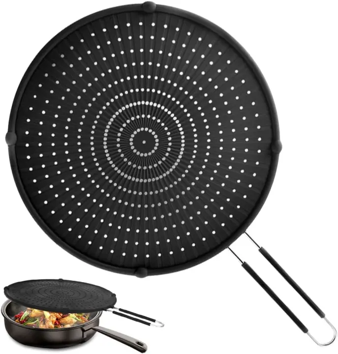Silicone Frying Pan Splatter Screen — Heat-Resistant Grease Guard