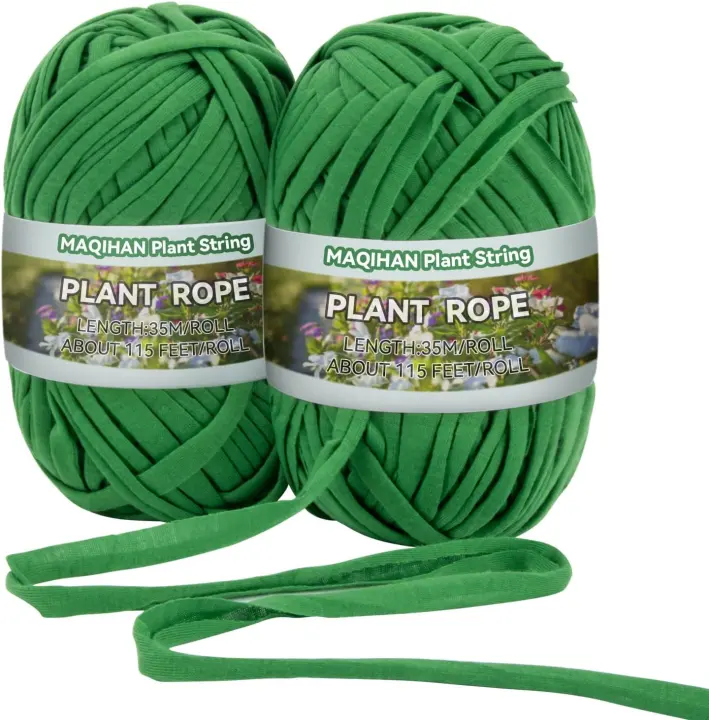 Soft Elastic Plant Ties — Garden Twine 2-Pack (115 ft Each)