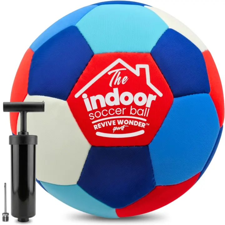 Soft-Padded Indoor Soccer Ball — Size 4 with Pump Included