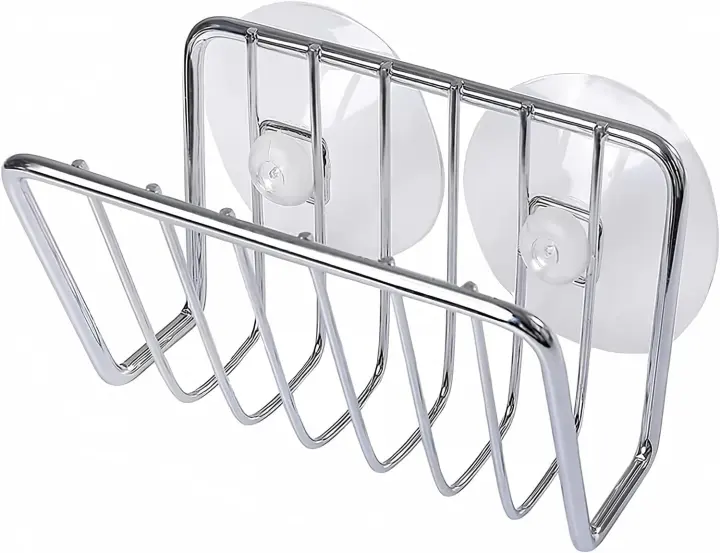 Stainless Steel Suction-Cup Sponge Holder for Kitchen Sink