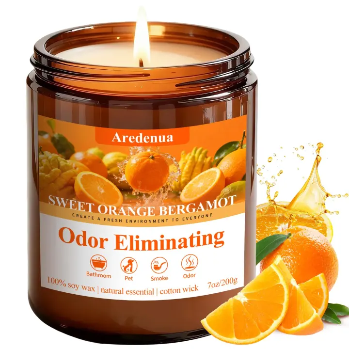 Sweet Orange Soy Odor-Eliminating Candle — 7 oz Citrus Bergamot