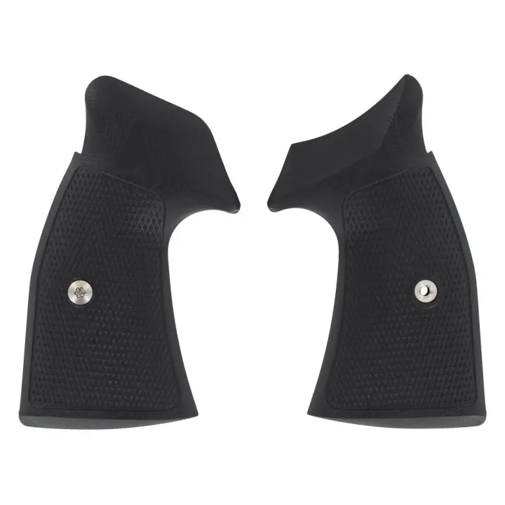 Tactical Diamond K/L-Frame Square-Bottom Revolver Grips — Full-Size Black