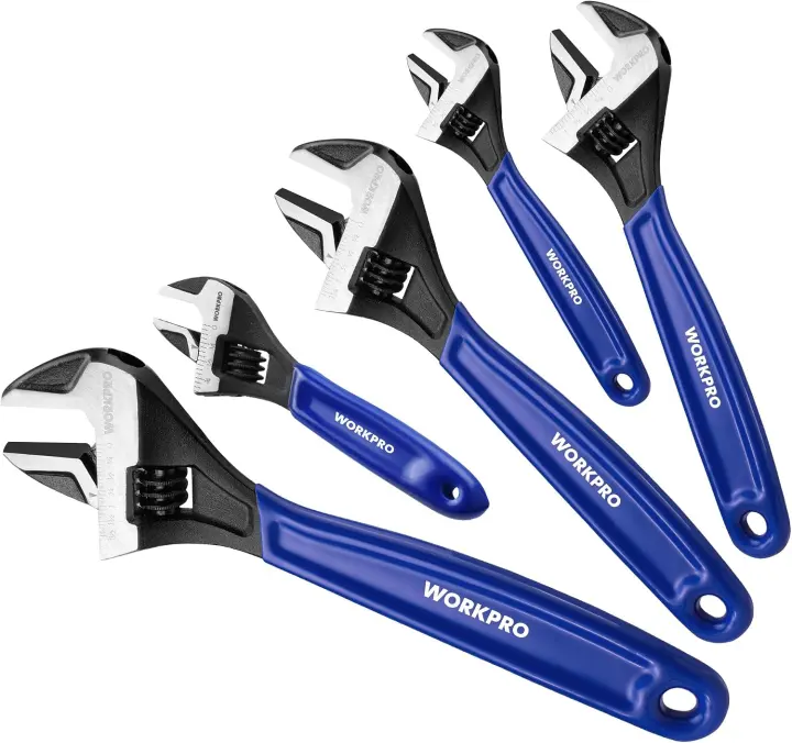 WORKPRO 5-Piece Adjustable Wrench Set — 4" to 12"